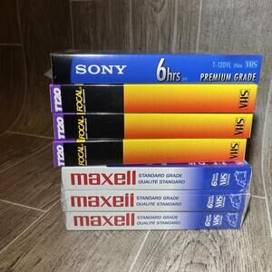 Lot of 7 Brand New SEALED VHS Tapes In Different Brands T120